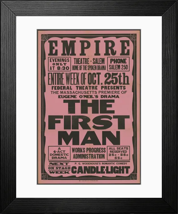 Framed Print : The First Man, Salem, MA, 1937. Creator: Unknown Framed Print : The First Man, Salem, MA, 1937. Creator: Unknown
