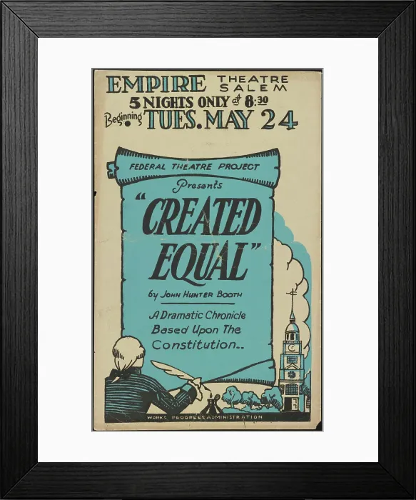 Framed Print : Created Equal, Salem, MA, 1938. Creator: Unknown Framed Print : Created Equal, Salem, MA, 1938. Creator: Unknown
