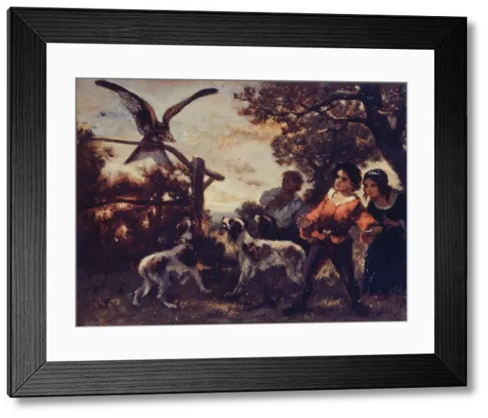 Framed Print : Les enfants au faucon, c.1850. Creator: Narcisse Virgile Diaz de la Pena Framed Print : Les enfants au faucon, c.1850. Creator: Narcisse Virgile Diaz de la Pena