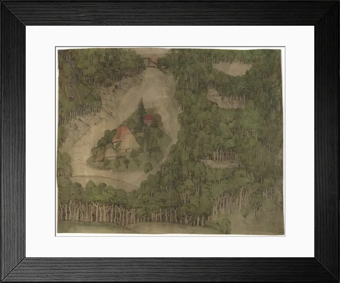 Framed Print : A Farmstead in a Wood, 1500 / 1510. Creator: Unknown Framed Print : A Farmstead in a Wood, 1500 / 1510. Creator: Unknown