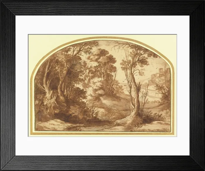 Framed Print : Pool at the Edge of a Wood. Creator: Herman van Swanevelt Framed Print : Pool at the Edge of a Wood. Creator: Herman van Swanevelt