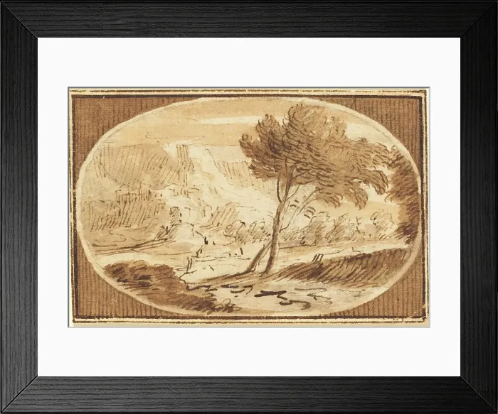 Framed Print : A Landscape with a Great Tree. Creator: Herman van Swanevelt Framed Print : A Landscape with a Great Tree. Creator: Herman van Swanevelt