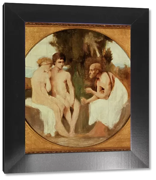 Philétas instruisant Daphnis et Chloé, c.1875. Creator: Jules Elie Delaunay