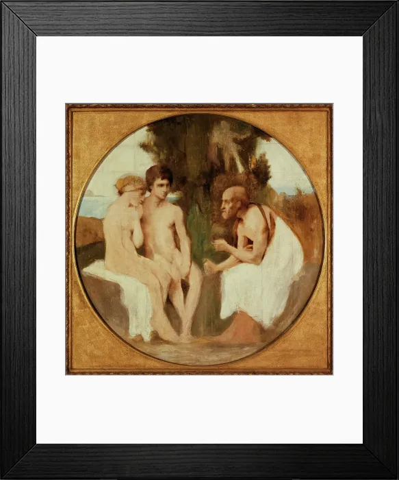 Framed Print : Philétas instruisant Daphnis et Chloé, c.1875. Creator: Jules Elie Delaunay Framed Print : Philétas instruisant Daphnis et Chloé, c.1875. Creator: Jules Elie Delaunay