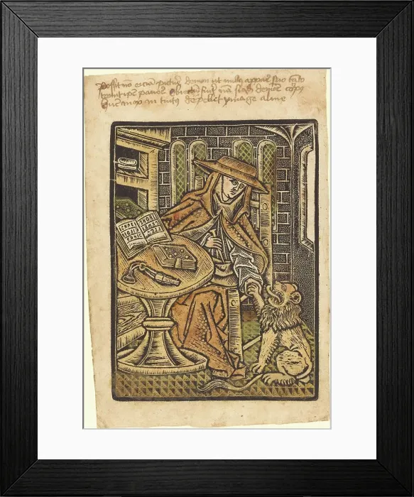 Framed Print : Saint Jerome, c. 1470. Creator: Master of the Aachen Madonna, Workshop of Framed Print : Saint Jerome, c. 1470. Creator: Master of the Aachen Madonna, Workshop of