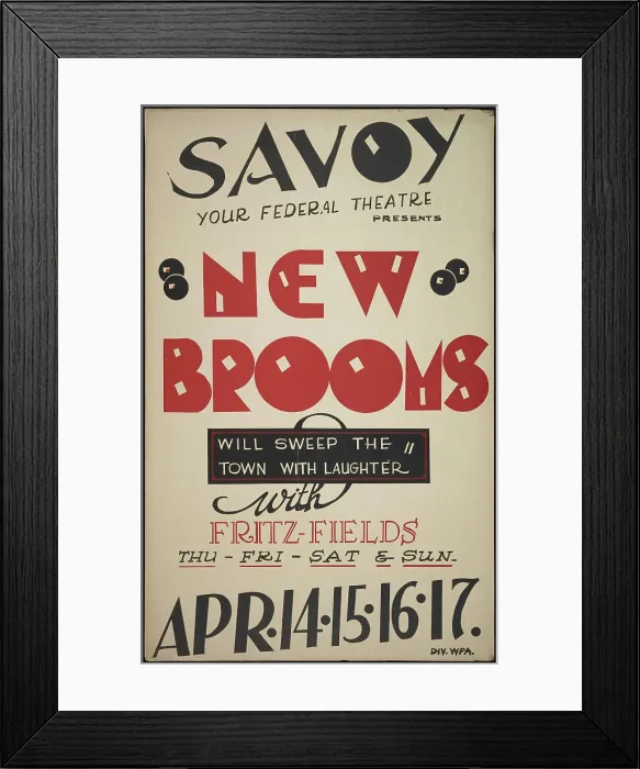 Framed Print : New Brooms, San Diego, 1938. Creator: Unknown Framed Print : New Brooms, San Diego, 1938. Creator: Unknown