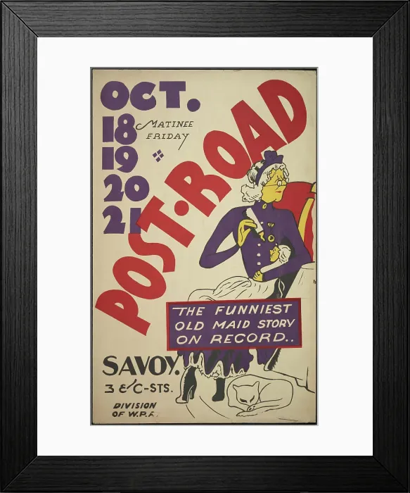 Framed Print : Post Road, San Diego, 1938. Creator: Unknown Framed Print : Post Road, San Diego, 1938. Creator: Unknown