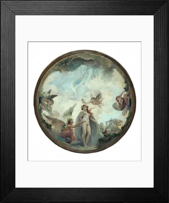 Framed Print : Esquisse pour le Buffet de la gare de Lyon : La ville de Lyon (plafond de la grande salle), c.1899. Creator: Guillaume Dubufe