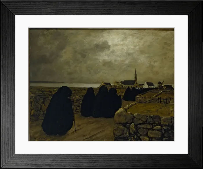 Framed Print : Messe basse en hiver (Bretagne), c.1902. Creator: Charles Cottet Framed Print : Messe basse en hiver (Bretagne), c.1902. Creator: Charles Cottet