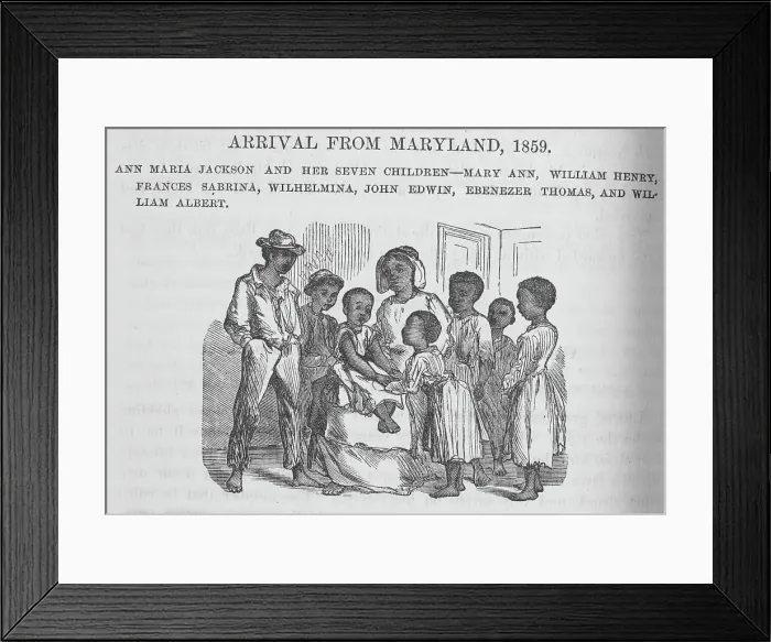 Framed Print : Arrival from Maryland, 1859; Ann Maria Jackson and her seven children, 1872. Creator: Unknown Framed Print : Arrival from Maryland, 1859; Ann Maria Jackson and her seven children, 1872. Creator: Unknown