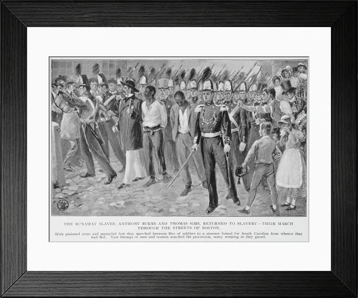 Framed Print : The runaway slaves, Anthony Burns and Thomas Sims, returned to slavery- their march... 1899. Creator: Unknown Framed Print : The runaway slaves, Anthony Burns and Thomas Sims, returned to slavery- their march... 1899. Creator: Unknown