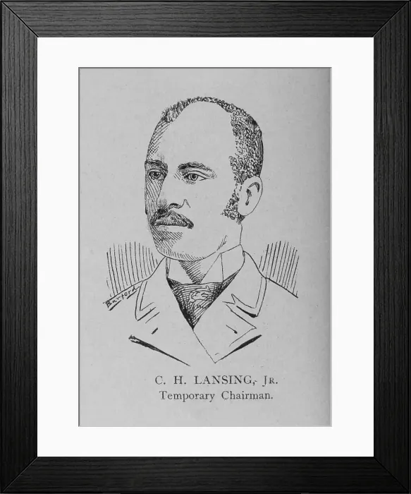 Framed Print : Officers of the League; C. H. Lansing, Jr. Temporary Chairman, 1892. Creator: Unknown Framed Print : Officers of the League; C. H. Lansing, Jr. Temporary Chairman, 1892. Creator: Unknown