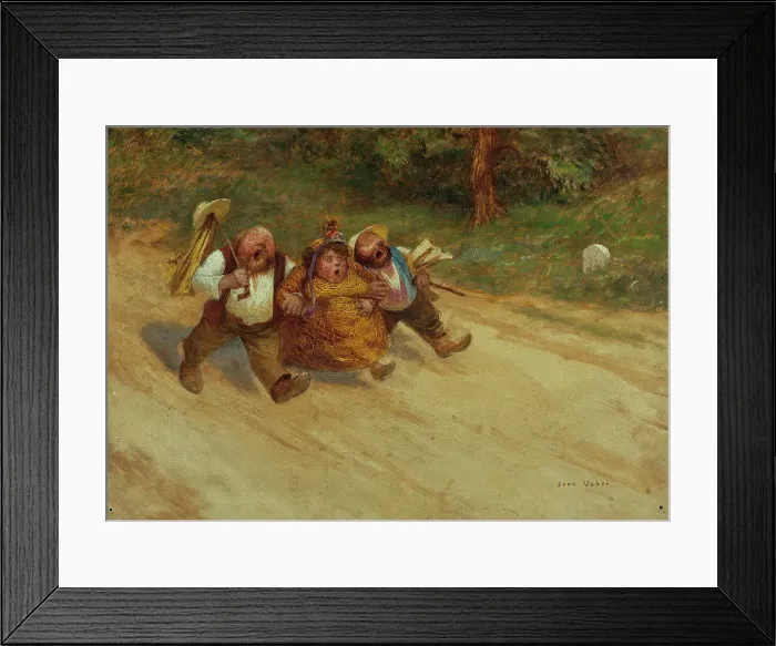 Framed Print : Trois bons amis, c1902. Creator: Jean Veber Framed Print : Trois bons amis, c1902. Creator: Jean Veber