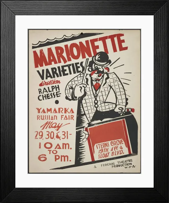 Framed Print : Marionette Varieties, San Francisco, 1936. Creator: Unknown Framed Print : Marionette Varieties, San Francisco, 1936. Creator: Unknown