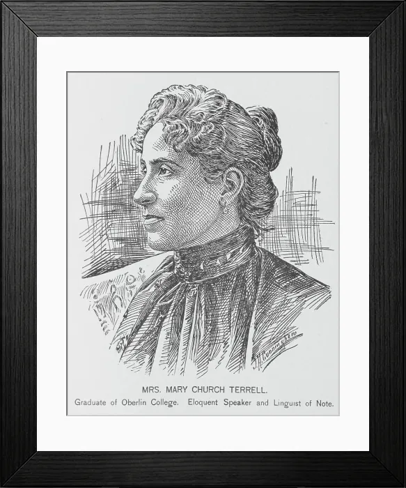 Framed Print : Mrs. Mary Church Terrell; Graduate of Oberlin College; Eloquent speaker and linguist of note, 1902. Creator: J. H. Cunningham Framed Print : Mrs. Mary Church Terrell; Graduate of Oberlin College; Eloquent speaker and linguist of note, 1902. Creator: J. H. Cunningham
