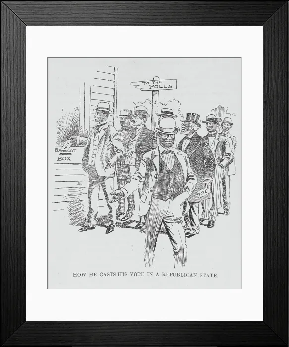 Framed Print : How he casts his vote in a Republican state, (1899?). Creator: Unknown Framed Print : How he casts his vote in a Republican state, (1899?). Creator: Unknown