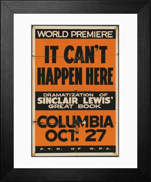 Framed Print : It Can't Happen Here, San Francisco, 1936. Creator: Unknown Framed Print : It Can't Happen Here, San Francisco, 1936. Creator: Unknown