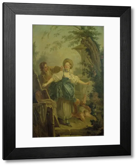 Framed Print : Blind man's buff, after Fragonard. Creator: Unknown Framed Print : Blind man's buff, after Fragonard. Creator: Unknown