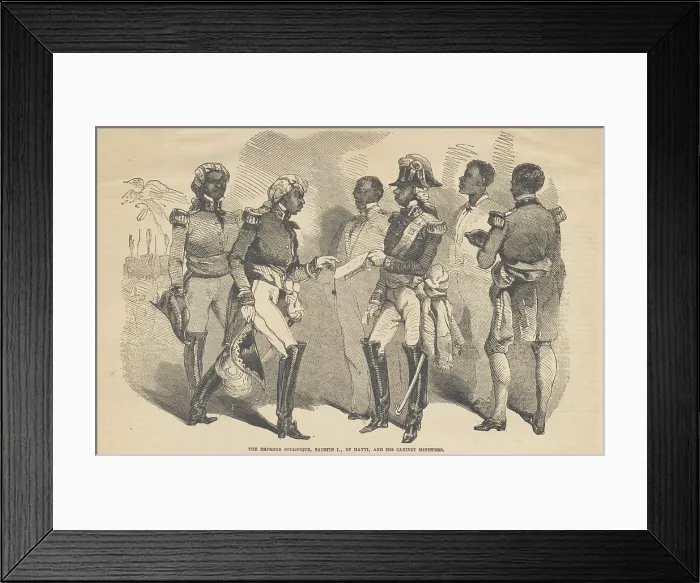 Framed Print : The Emperor Soulouque, Faustin I. of Haiti, and his Cabinet Ministers, 1859. Creator: Unknown Framed Print : The Emperor Soulouque, Faustin I. of Haiti, and his Cabinet Ministers, 1859. Creator: Unknown