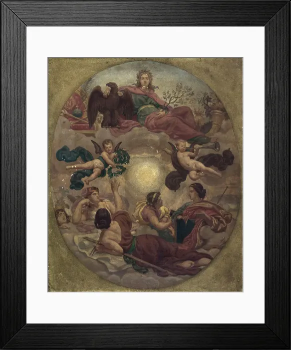 Framed Print : Esquisse pour le plafond du ministère des Finances : L'Empire couronnant les arts (Commande... Creator: Victor-François-Eloi Biennourry) Framed Print : Esquisse pour le plafond du ministère des Finances : L'Empire couronnant les arts (Commande... Creator: Victor-François-Eloi Biennourry)