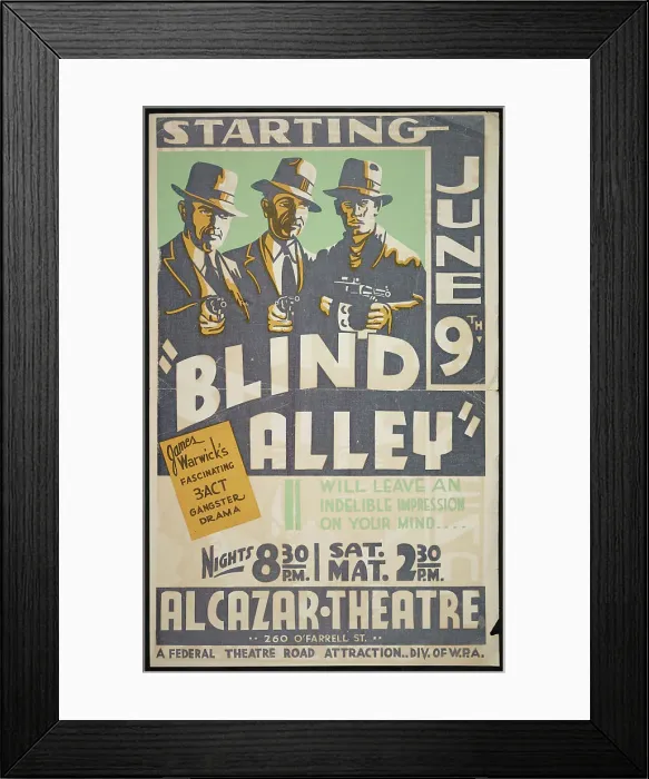 Framed Print : Blind Alley, San Francisco, 1937. Creator: Unknown Framed Print : Blind Alley, San Francisco, 1937. Creator: Unknown