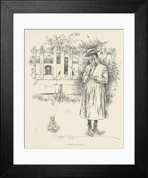 Framed Print : An April Fool Sketch, 1899. Creator: Jay Campbell Phillips Framed Print : An April Fool Sketch, 1899. Creator: Jay Campbell Phillips