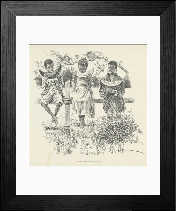Framed Print : In the time of water melon, 1899. Creator: Jay Campbell Phillips Framed Print : In the time of water melon, 1899. Creator: Jay Campbell Phillips