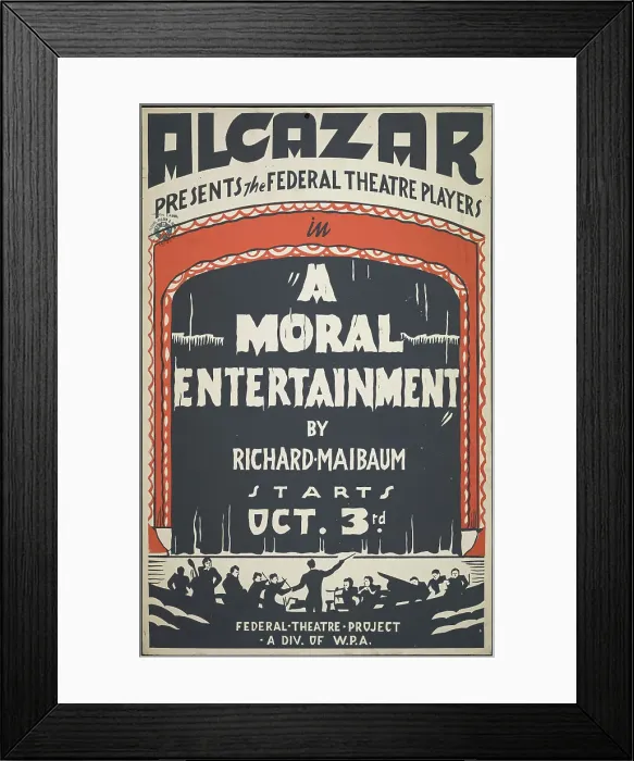 Framed Print : A Moral Entertainment, San Francisco, 1938. Creator: Unknown Framed Print : A Moral Entertainment, San Francisco, 1938. Creator: Unknown