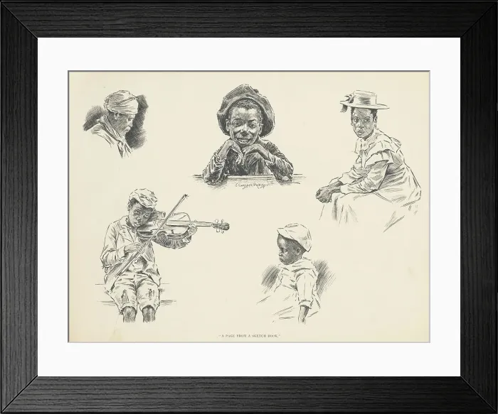 Framed Print : A page from a sketch book, 1899. Creator: Jay Campbell Phillips Framed Print : A page from a sketch book, 1899. Creator: Jay Campbell Phillips