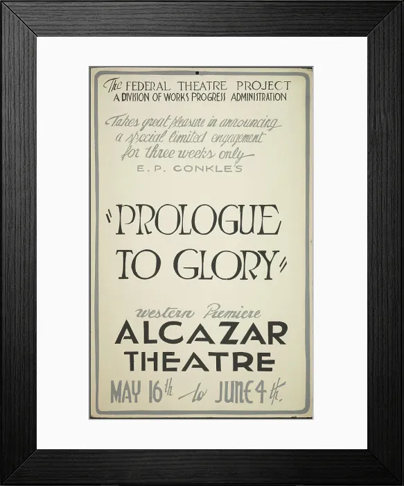 Framed Print : Prologue to Glory, San Francisco, 1938. Creator: Unknown Framed Print : Prologue to Glory, San Francisco, 1938. Creator: Unknown