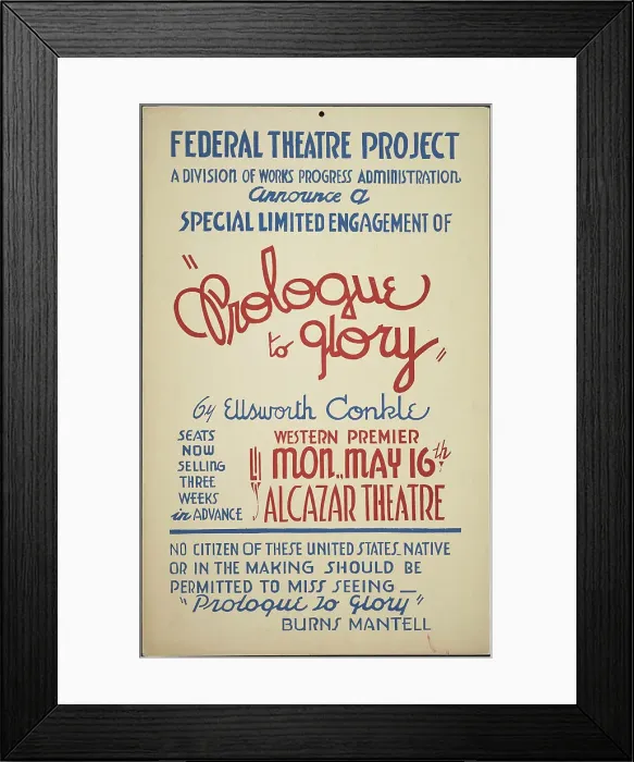 Framed Print : Prologue to Glory, San Francisco, 1938. Creator: Unknown Framed Print : Prologue to Glory, San Francisco, 1938. Creator: Unknown