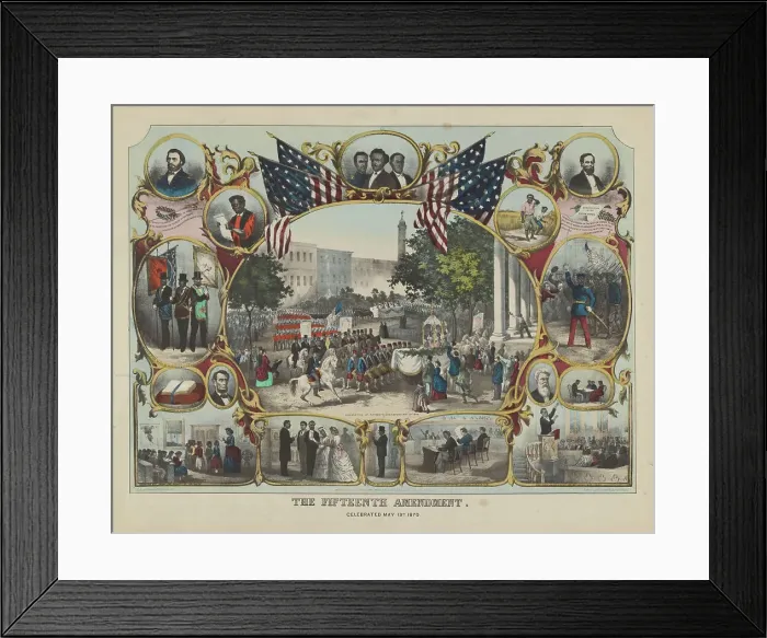 Framed Print : The Fifteenth Amendment, 1870. Creator: James Carter Beard Framed Print : The Fifteenth Amendment, 1870. Creator: James Carter Beard