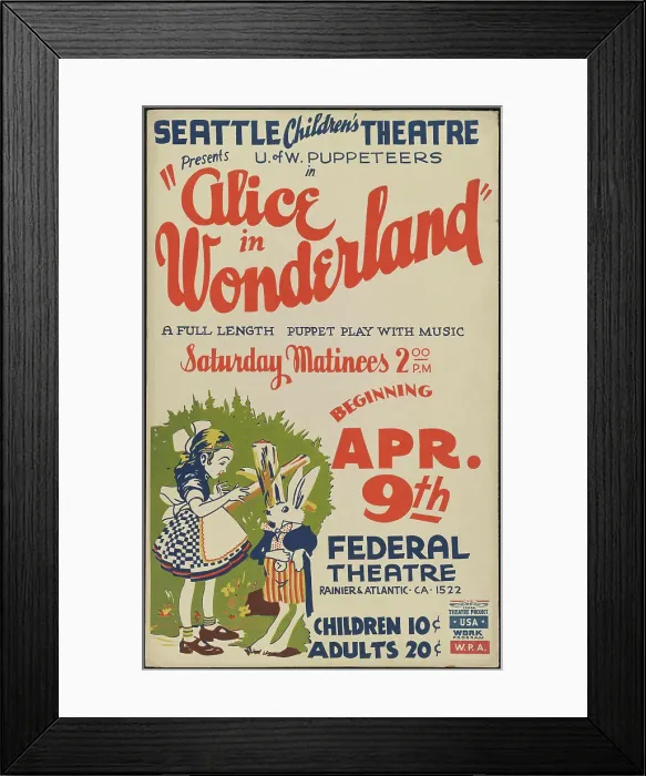 Framed Print : Alice in Wonderland, Seattle, 1938. Creator: Unknown Framed Print : Alice in Wonderland, Seattle, 1938. Creator: Unknown