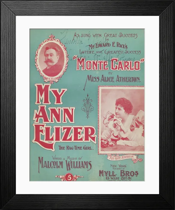 Framed Print : My Ann Elizer, 1898. Creator: Unknown Framed Print : My Ann Elizer, 1898. Creator: Unknown