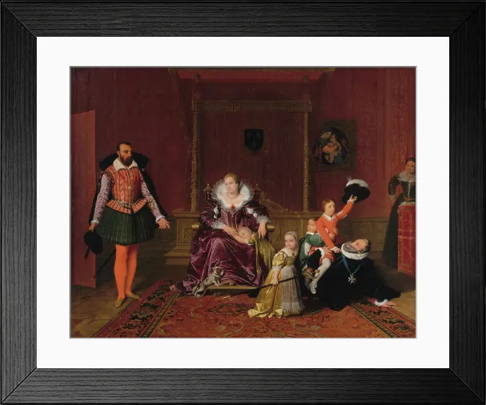 Framed Print : Henri IV jouant avec ses enfants au moment où l'ambassadeur d'Espagne est admis en sa présence, 1817 Creator: Jean-Auguste-Dominique Ingres Framed Print : Henri IV jouant avec ses enfants au moment où l'ambassadeur d'Espagne est admis en sa présence, 1817 Creator: Jean-Auguste-Dominique Ingres