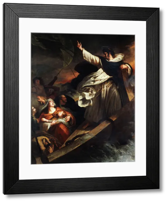 Framed Print : Saint Thomas d'Aquin prêchant la confiance en Dieu pendant la tempête, 1823. Creator: Ary Scheffer Framed Print : Saint Thomas d'Aquin prêchant la confiance en Dieu pendant la tempête, 1823. Creator: Ary Scheffer