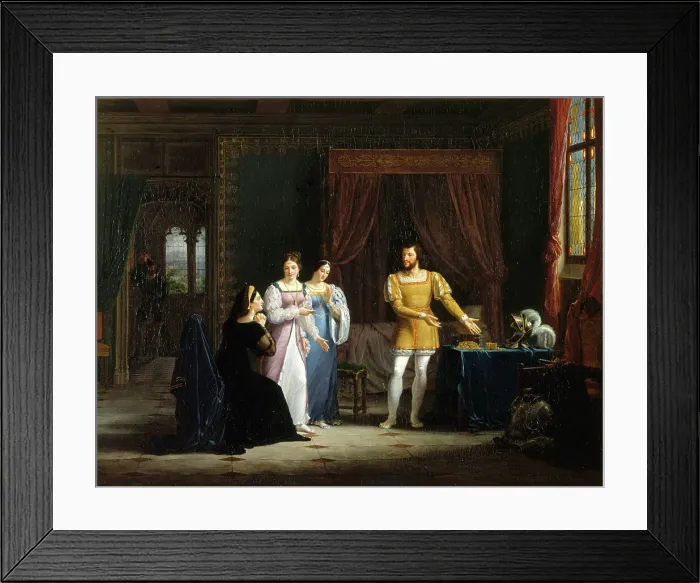Framed Print : La générosité de Bayard, 1827. Creator: Henry-Joseph Boichard Framed Print : La générosité de Bayard, 1827. Creator: Henry-Joseph Boichard