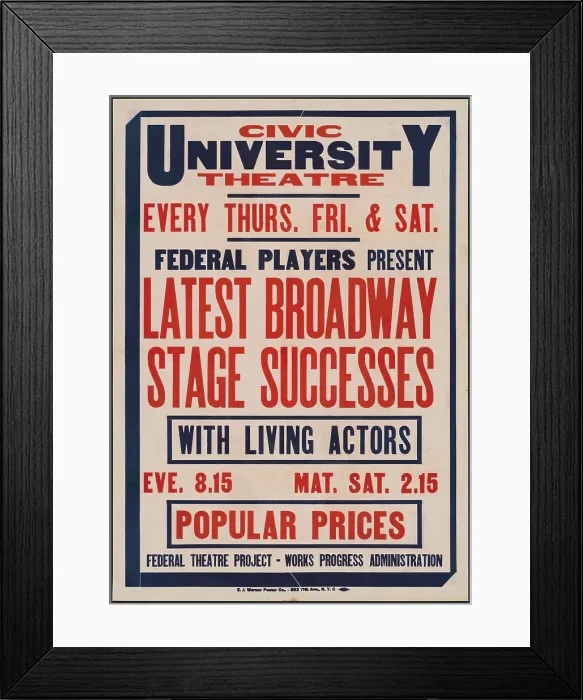 Framed Print : Latest Broadway Stage Successes 2, Syracuse, NY, [193-]. Creator: Unknown