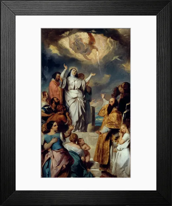 Framed Print : Esquisse pour l'église Notre-Dame-de-Lorette : Apothéose de sainte Geneviève, 1835. Creator: Eugene Deveria Framed Print : Esquisse pour l'église Notre-Dame-de-Lorette : Apothéose de sainte Geneviève, 1835. Creator: Eugene Deveria