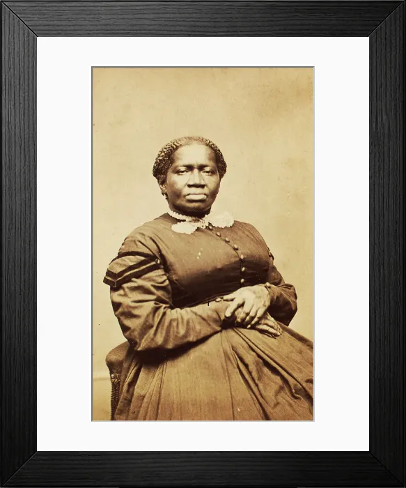 Framed Print : Centennarian dies suddenly. [Portrait of Emily Holmes of Bridgeport, Conn.], c1890-c1899. Creator: Buell & Seaver. Centennarian dies suddenly. [Portrait of Emily Holmes of Bridgeport, Conn.], c1890-c1899. Creator: Buell & Seaver