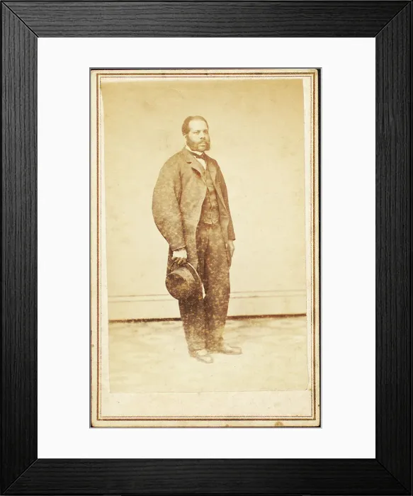 Framed Print : Full length portrait of unidentified man, c1880-c1889. Creator: Charles Burgess Framed Print : Full length portrait of unidentified man, c1880-c1889. Creator: Charles Burgess