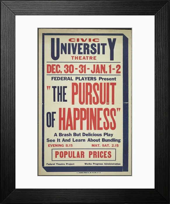 Framed Print : The Pursuit of Happiness, Syracuse, NY, 1936. Creator: Unknown Framed Print : The Pursuit of Happiness, Syracuse, NY, 1936. Creator: Unknown