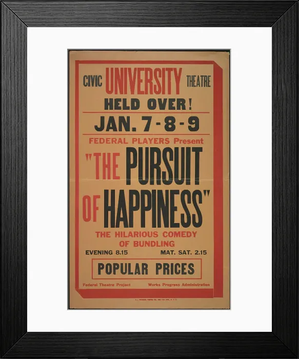 Framed Print : The Pursuit of Happiness, Syracuse, NY, 1936. Creator: Unknown Framed Print : The Pursuit of Happiness, Syracuse, NY, 1936. Creator: Unknown