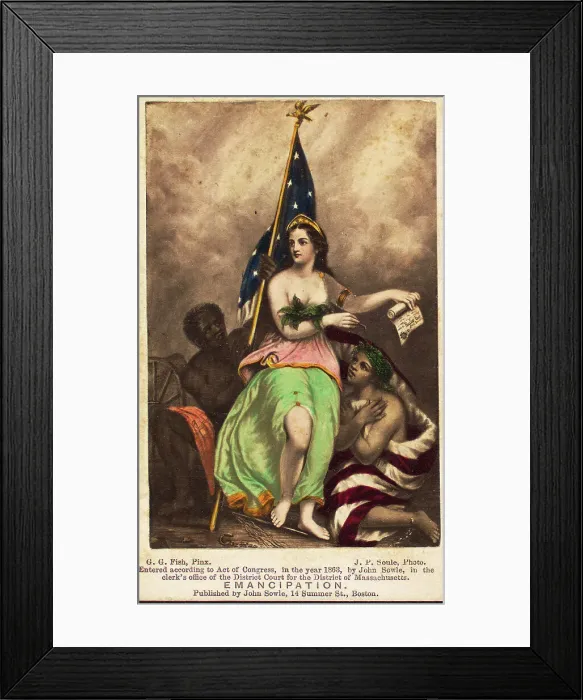 Framed Print : Emancipation, 1863. Creators: George G Fish, John P. Soule Framed Print : Emancipation, 1863. Creators: George G Fish, John P. Soule