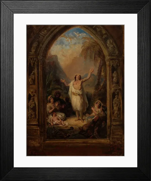 Framed Print : Esquisse pour l'église Saint- Merry : Saint Vincent de Paul arrivant à Tunis, 1840. Creator: Francois-Gabriel-Guillaume Lepaulle Framed Print : Esquisse pour l'église Saint- Merry : Saint Vincent de Paul arrivant à Tunis, 1840. Creator: Francois-Gabriel-Guillaume Lepaulle