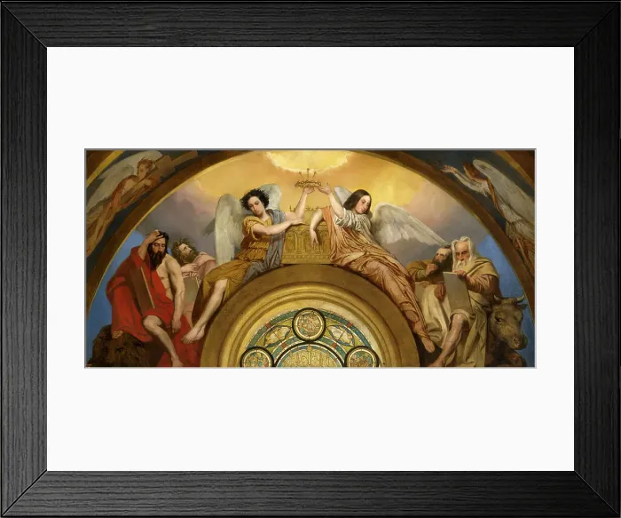 Framed Print : Esquisse pour l'église Saint-Louis-en-l'Ile : Les Reliques de la Passion - Deux anges et... 1841. Creator: Pierre-Jules Jollivet Framed Print : Esquisse pour l'église Saint-Louis-en-l'Ile : Les Reliques de la Passion - Deux anges et... 1841. Creator: Pierre-Jules Jollivet