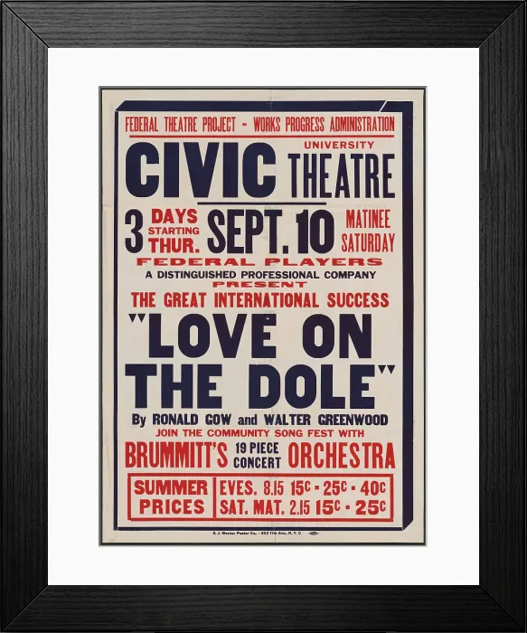 Framed Print : Love on the Dole, Syracuse, NY, 1936. Creator: Unknown Framed Print : Love on the Dole, Syracuse, NY, 1936. Creator: Unknown