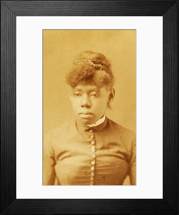 Framed Print : Portrait of unidentified young woman with buttoned bodice and band collar, (1880-1889?). Creator: H. A. Insley Framed Print : Portrait of unidentified young woman with buttoned bodice and band collar, (1880-1889?). Creator: H. A. Insley