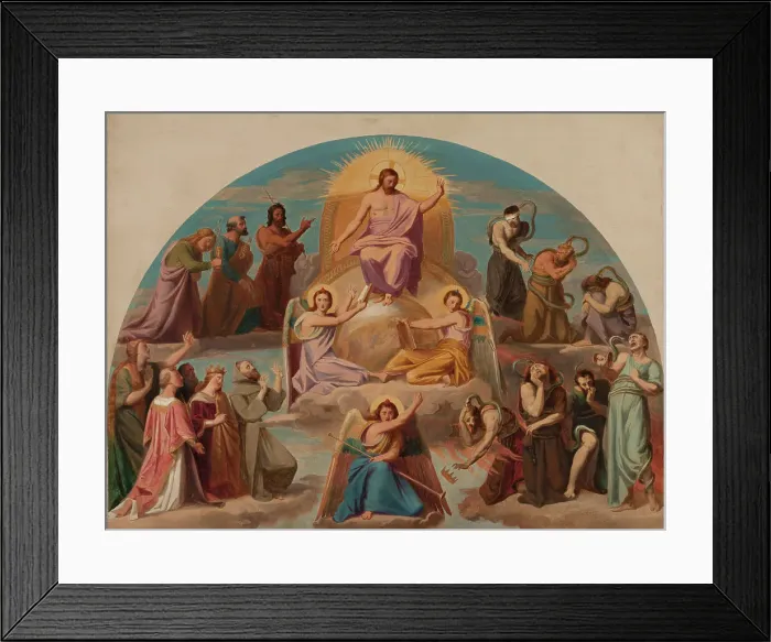 Framed Print : Sketch for the Sainte-Elisabeth church (3rd arrondissement of Paris): The Last Judgment, 1843. Creator: Adolphe Roger Framed Print : Sketch for the Sainte-Elisabeth church (3rd arrondissement of Paris): The Last Judgment, 1843. Creator: Adolphe Roger