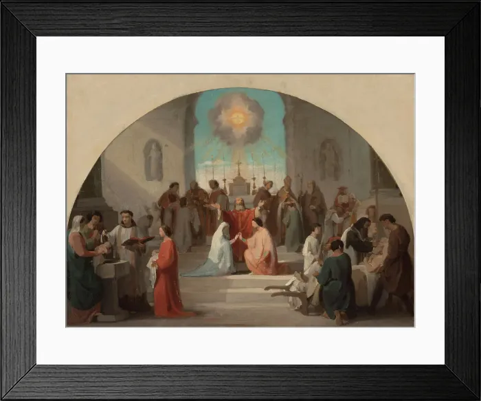 Framed Print : Esquisse pour l'église Sainte-Elisabeth : Les sept Sacrements, 1844. Creator: Paul Jourdy Framed Print : Esquisse pour l'église Sainte-Elisabeth : Les sept Sacrements, 1844. Creator: Paul Jourdy